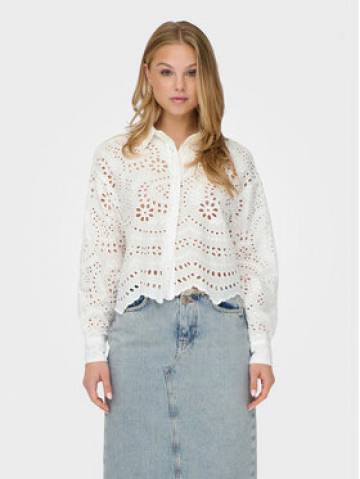 ONLY Сорочка Bobby 15314566 Білий Cropped Fit ONLY Сорочка Bobby 15314566 Білий Cropped Fit