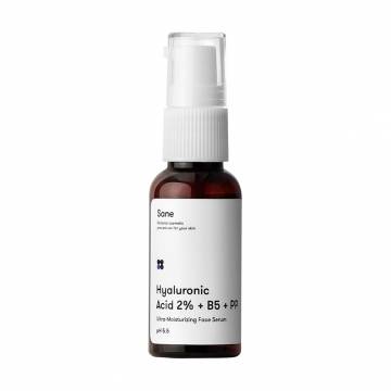 Сыворотка для лица Sane Hyaluronic Acid 2% с гиалуроновой кислотой и витаминами В5, PP, 30 мл Сыворотка для лица Sane Hyaluronic Acid 2% с гиалуроновой кислотой и витаминами В5, PP, 30 мл