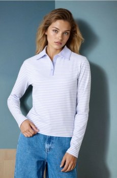 Сорочка поло в смужку - light blue
