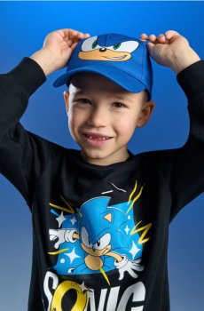 Бавовняна шапка з 3D вушками Sonic the Hedgehog - синій