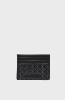 Мужской черный кардхолдер с узором COATED Черный ONESIZE Calvin Klein LV04D1083G