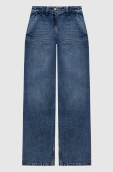 Синие джинсы с эффектом потертости с логотипом