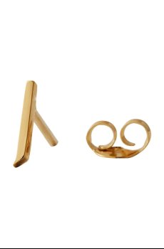 Позолоченная серебряная серьга Design Letters
