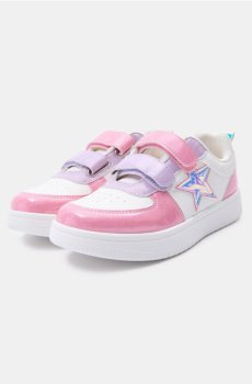 Кросівки на липучках з голографічною зіркою - різнобарвний