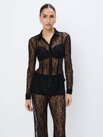 Mohito - LADIES` BLOUSE - чорний - 32 Mohito - LADIES` BLOUSE - чорний - 32