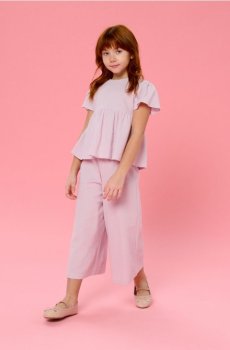 Комплект із блузки та штанів - світло-ліловий