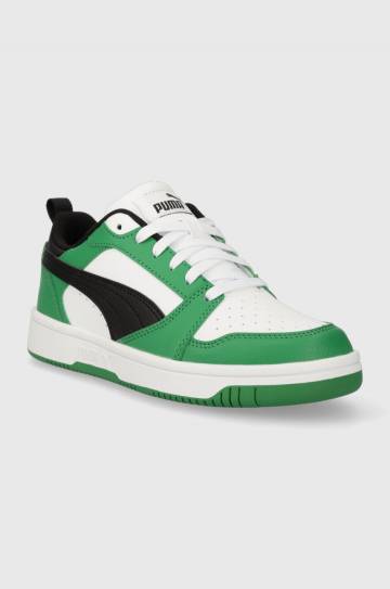 Детские кроссовки Puma Rebound V6 Lo Jr цвет зелёный Детские кроссовки Puma Rebound V6 Lo Jr цвет зелёный