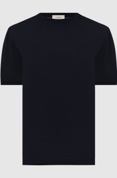 Синяя футболка с шелком