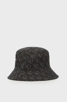 Женская черная панама с узором JACQUARD Черный ONESIZE Calvin Klein LV04K5059G