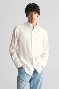 Мужская белая льняная рубашка REG LINEN Белый XL Gant 3240102