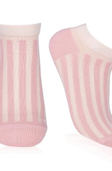 Носки женские AmiGA укороченные, полоска, розовые, размер 23-25
