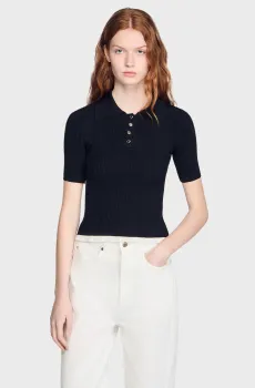 Женский черный топ Черный XS Sandro SFPPU02779_Black