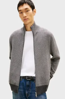 Мужской серый кардиган MOULINE ZIP THRU Серый M Tommy Hilfiger MW0MW36524