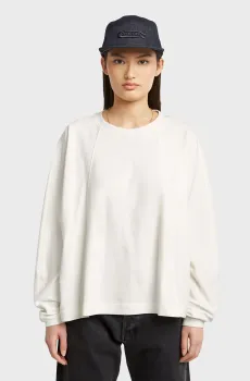 Женский белый лонгслив A line oversized Белый S G-Star RAW D27742,D976