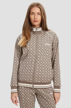 Женская бежевая спортивная кофта с узором Бежевый M Guess V5YQ03.KB212;P8HI