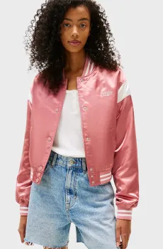 Женский розовый бомбер TJW SCRIPT VARSITY JACKET Розовый L Tommy Jeans DW0DW20960