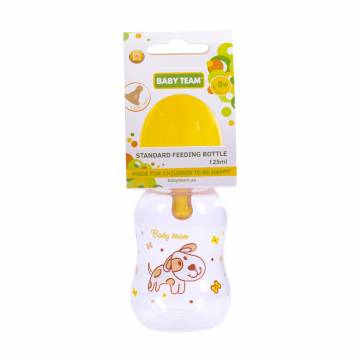 Бутылочка для кормления Baby Team Собачка, с латексной соской, от рождения, 125 мл (1300)
