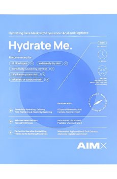 Тканевая маска для лица AIMX Hydrate Me Face Mask With Hyaluronic Acid And Peptides, 25 мл