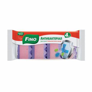 Губки кухонные Fino Антибактериал, 4 шт Губки кухонные Fino Антибактериал, 4 шт