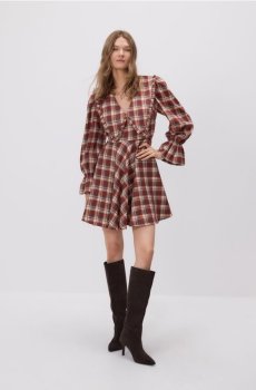 Reserved - LADIES` DRESS - бордовий - 696JR-53X