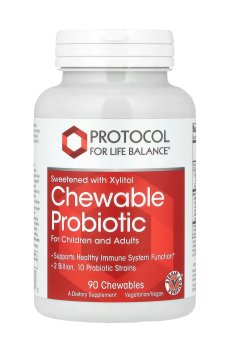 Пробиотики для детей и взрослых Protocol For Life Balance Chewable Probiotic, 2 млрд, 90 жевательных таблеток