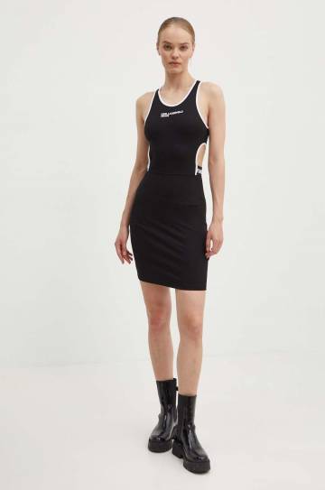 Платье Karl Lagerfeld Jeans цвет чёрный mini облегающее 245J1309 Платье Karl Lagerfeld Jeans цвет чёрный mini облегающее 245J1309