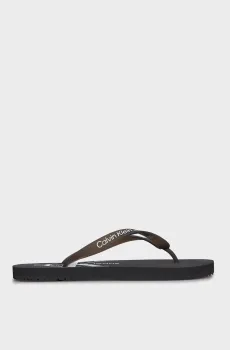 Женские черные вьетнамки BEACH SANDAL MONOLOGO Черный 36 Calvin Klein YW0YW01246