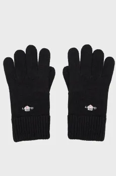Мужские черные шерстяные перчатки SHIELD WOOL GLOVES Черный ONESIZE Gant 9930003