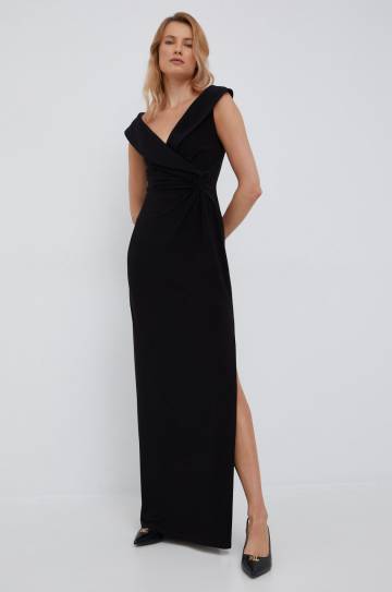 Платье Lauren Ralph Lauren цвет чёрный maxi расклешённое Платье Lauren Ralph Lauren цвет чёрный maxi расклешённое