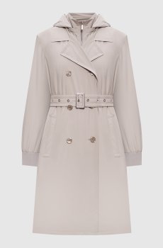 Серый двубортный плащ CELESTIA