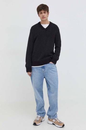 Хлопковый свитер Tommy Jeans цвет чёрный Хлопковый свитер Tommy Jeans цвет чёрный