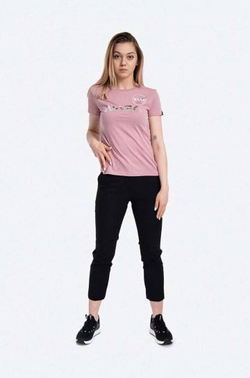Хлопковая футболка Alpha Industries NASA PM цвет розовый 198053.487-pink Хлопковая футболка Alpha Industries NASA PM цвет розовый 198053.487-pink