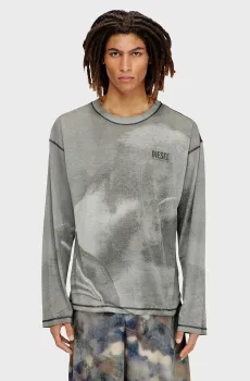 Мужской серый лонгслив MAGLIETTA Серый XL Diesel A19950 0BMCI