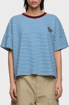 Женская голубая футболка в полоску Голубой XS Bimba Y Lola 261BR7447.12400
