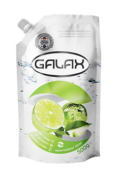 Антибактериальное жидкое мыло Galax с экстрактом лайма, 500 г (дойпак)