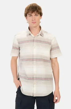 Мужская бежевая рубашка в полоску Бежевый M Camel Active 409266-5S66-50