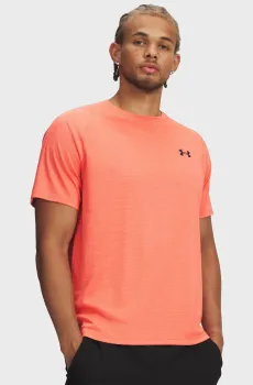 Мужская оранжевая футболка UA Tech Textured SS Оранжевый L Under Armour 1382796-690
