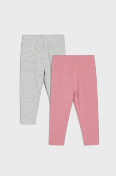 Набір з 2 бавовняних легінсів - пильно-рожевий