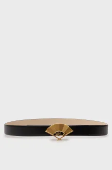 Женский черный ремень K SIGNATURE FAN MD BELT Черный 85 Karl Lagerfeld 241W3104