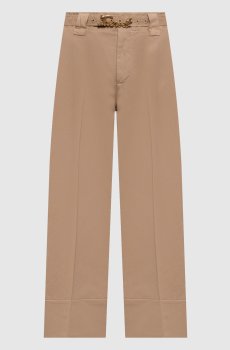 Бежевые брюки с поясом
