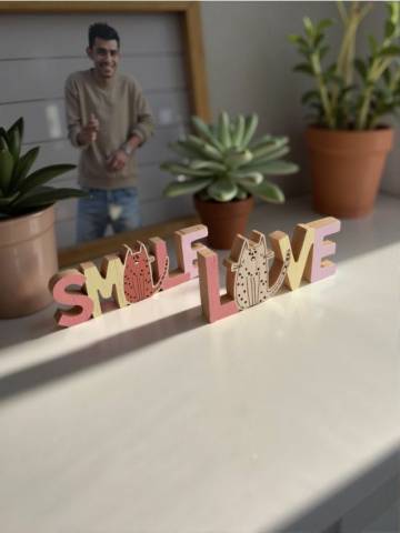 Стояча прикраса SMILE & LOVE - пастельний рожевий Стояча прикраса SMILE & LOVE - пастельний рожевий