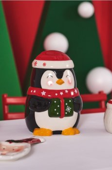 Контейнер для зберігання у формі пінгвіна - червоний