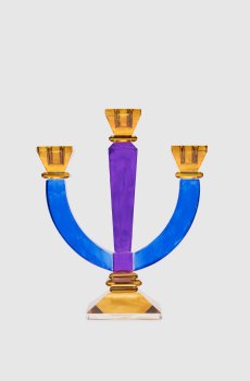 Декоративный хрустальный подсвечник для трех свечей