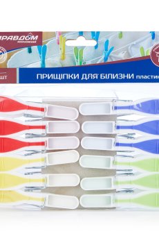 Пластиковые прищепки для белья Управдом, 12 шт