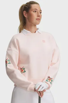 Женский пудровый свитшот UA Icon Golf Trip Crew Розовый XS Under Armour 6009758-658