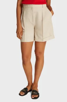 Женские бежевые шорты PLEATED Бежевый 34 Tommy Hilfiger WW0WW44767