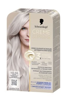 Перманентная крем-краска для волос Creme Supreme 10-55 Холодный серебристый блонд, 182 мл