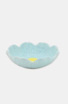 Керамічна миска з квітковим мотивом - блакитний