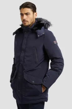 Мужская темно-синяя пуховая парка Синий M Guess M2BL45.WEZJ2;G7V2