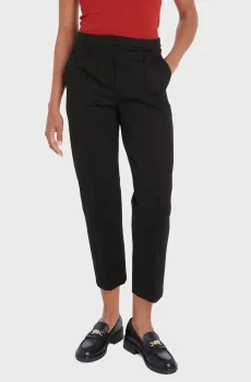 Женские черные брюки ELEVATED SLIM STRAIGHT KNIT PANT Черный S Tommy Hilfiger WW0WW42564